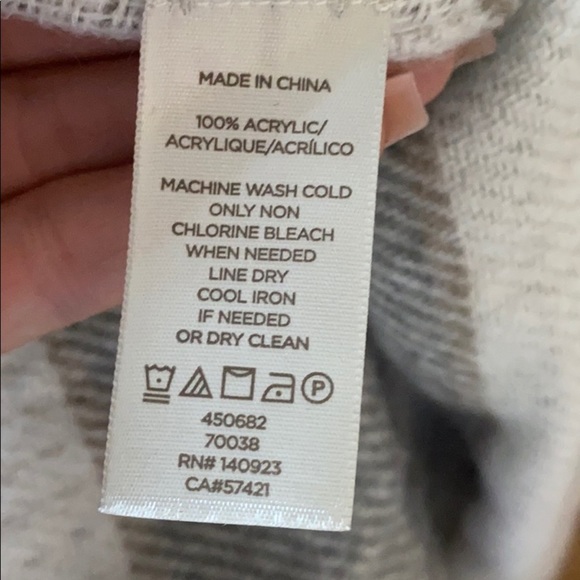 Loft M/L Poncho Tan Grey Open Front Fringe - Picture 5 of 7